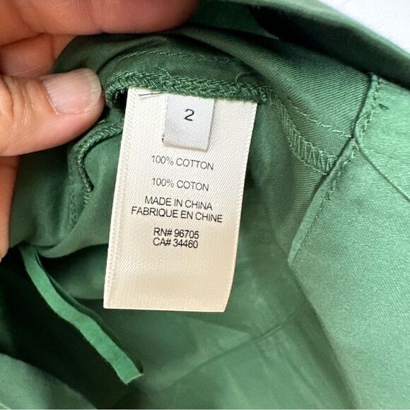 Rebecca Taylor Babydoll Top Puff Tulip Sleeve Emerald Green Size 2 - Picture 9 of 10